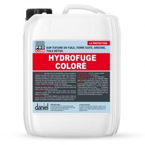 Hydrofuge color&eacute; toiture, imperm&eacute;abilisant toiture tuile, ardoise, terre cuite, b&eacute;ton, ciment, ravive les teintes PROCOM 2B2B2C 5 litres