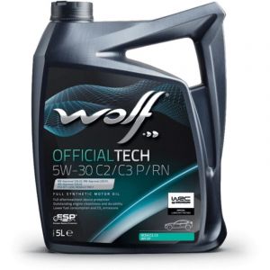 Wolf - Huile moteur officialtech 5W-30 C2/C3 p/rn - Bidon de 5 litres - 1052550 - Ce produit de marque est neuf.