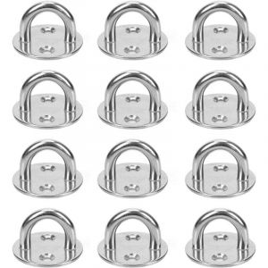 12 Pi&egrave;ces Platine Oeil INOX M5 Platine Ancrage INOX 304 Crochet Oeillet Plaque a Oeillet Crochets de Plafond Support Anneau Mural pour Accrocher des