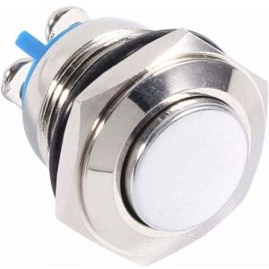 Interrupteur &agrave; Bouton Poussoir, 12 V 16 Mm &eacute;tanche Voiture V&eacute;hicule M&eacute;tal Bouton Poussoir Momentan&eacute; Interrupteur De Klaxon Marche/Arr&ecirc;t