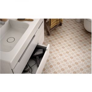 Carrelage gr&egrave;s c&eacute;rame effet carreau de ciment CAPRICE DECO PASTEL TOPAZ 20x20cm 20x20 cm Beige - Mat - bo&icirc;te de 1 m2