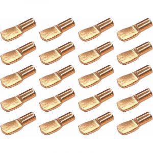 20x Taquet de rayon 5mm en acier finition laitonnée Tablette Bois Meuble Etagère Placard Plateau Armoire Support Fixation Universel