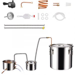 Mophorn - Alambic à alcool, distillateur d'eau-alcool en acier inoxydable de 13,2 gal / 50 l avec serpentin en cuivre pour un refroidissement rapide.