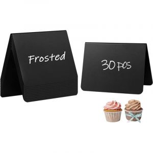 Sollbry - 30 Pièces Mini Tableau Noir (10x7,5 cm), Mini Tableau Ardoise pour Mariage/Fête/Tableau de Table/Étiquette de Prix, Petite Ardoise Est