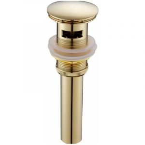 Bonde de lavabo moderne et r&eacute;tro, bonde clic-clac avec trop-plein, bonde de lavabo universelle en laiton dor&eacute;, siphon de lavabo avec trou de