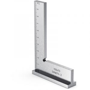 Equerre Menuisier, 100x70mm Pr&eacute;cision Angle Droit Bloc R&egrave;gle avec &Eacute;chelle pour Ing&eacute;nieur Charpentier, Fausse Equerre Charpentier Metal pour Machines