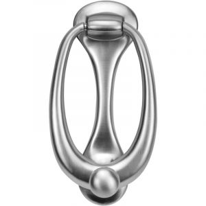 1 Heurtoir de porte ovale en alliage de zinc pour porte d'entr&eacute;e, d&eacute;coration de la maison, heurtoir de porte argent&eacute;
