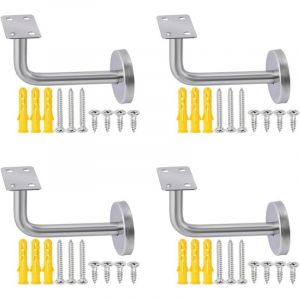 Support de main courante en acier inoxydable, support de montage mural, support de main courante d'escalier, adapt&eacute; aux escaliers, 4 pi&egrave;ces