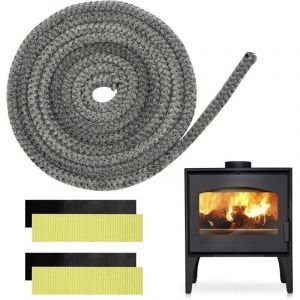Joint tress&eacute; pour insert et po&ecirc;le, 12 mm x 2,5 m, en fibre de verre avec 4 bandes, joint r&eacute;fractaire, joint d'insert pour po&ecirc;le &agrave; bois, chemin&eacute;e,