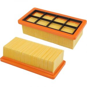 Lot de 2 filtres plats pliss&eacute;s KFI 7420 pour aspirateurs K&auml;rcher AD 2, AD 2 Battery, AD 3, AD 3.000, AD 3200, AD 3 Premium et AD 4 Premium,