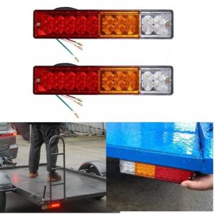 Rapanda - Lot de 2 12V Feux de Remorque LED,Universel led Feux Arrière 20LED Feux de Recul Freinage Clignotant Eclairage Phare Arrière pour Remorque