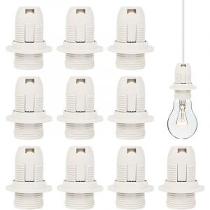 E14 Douille de Lampe 10 Pcs E14 Douille d&rsquo;Ampoule en Plastique 250V 2A Support de Douille de Lampe Vintage Adaptateur de Douil