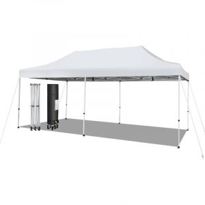 Tonnelle de Jardin Instantan&eacute;e Portable 3Mx6M 3 Hauteurs/Auvent Pliable Camping Imperm&eacute;able Anti-UV sfp +50 avec Roues et Sac Disponibles 16-20