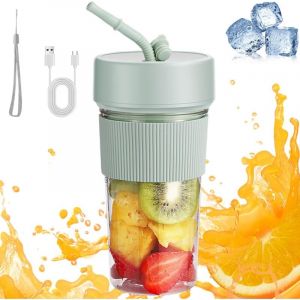 Juicer portable 350 ml USB Mini Blender-Blender tasse portable avec paille et 6 lames en acier inoxydable tasse de mélange de taille personnelle avec