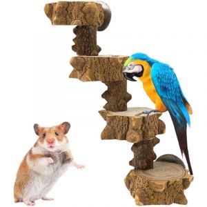 Jouet d'oiseaux en Bois &eacute;chelles pour Cages &agrave; Oiseaux Jouet d'escalade D'&eacute;chelle pour Perruches Perroquets Oiseaux Hamsters