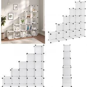 Cubes de rangement 15 pcs Transparent pp - Cube De Rangement - Étagère Murale - Rangement Intérieur - Meuble Rangement - Système D'organisation