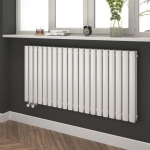 Emke - Radiateur eau chaude en acier Tube Rond Radiateur Mural Double Couche 1828W Blanc 60x120cm