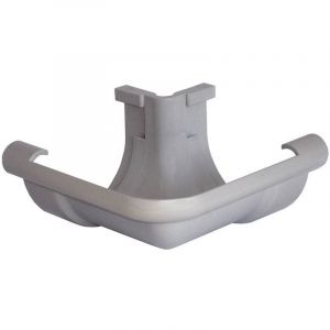 Angle ext&eacute;rieur 90&deg; PVC pour goutti&egrave;re 16 demi-ronde - gris - First Plast