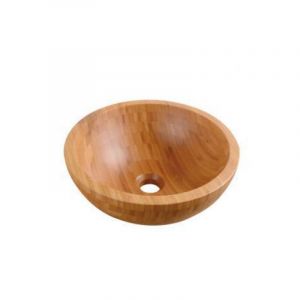 Pesca Bamboo Vasque à poser - 35x35x13.5cm - rond - Bois de bambou - - Saniclass