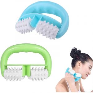 Lot de 2 rouleaux de massage avec poign&eacute;e en forme de d, rouleau anti-cellulite, anti-cellulite et anti-probl&egrave;mes de peau pour anti cellulite,