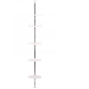 Etag&egrave;re de douche t&eacute;lescopique 100-320 cm Etag&egrave;re de douche r&eacute;glable en hauteur sans per&ccedil;age Etag&egrave;re t&eacute;lescopique Etag&egrave;re d'angle avec 4 paniers