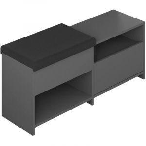 Meuble &agrave; chaussures Nuri, &Eacute;tag&egrave;re &agrave; chaussures 8 paires, 40.5x120.3x51h cm Noir Anthracite