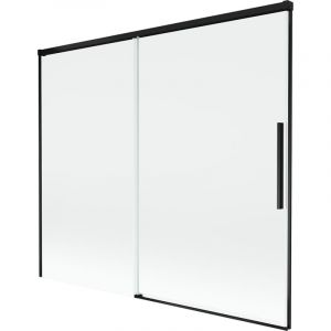 Mexen Rox paravent de baignoire coulissant &agrave; 2 volets 180 x 150 cm, transparent, noir - 8C9-180-001-70-00