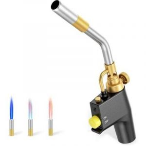 Chalumeau au propane, torche &agrave; gaz &agrave; allumage automatique Chalumeau &agrave; souder avec flamme r&eacute;glable, chalumeau &agrave; gaz propane pour plomberie, soudure,