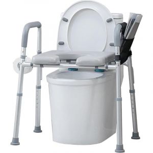 Rehausseur toilette adulte, Rehausseur wc Adulte pour les Seniors avec des Ventouses Maximisent la S&eacute;curit&eacute;, Cadre S&eacute;curit&eacute; wc R&eacute;sistant avec Coussin
