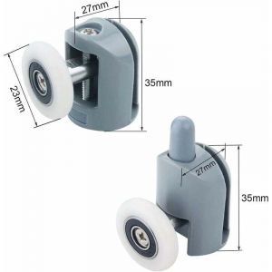 Roulette Porte Coulissante Douche 8 Pi&egrave;ces Roulettes pour Porte de Douche 23mm Galets de Porte de Douche Roulettes Cabine de Douche pour Salle de