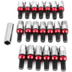 Jeffergarden 20 pi&egrave;ces boulons de cosse goujon Tuner Style &eacute;crous de vis de roue M14x1.25 filetage adapt&eacute; pour M3 F80 M2 F22/F23 titane