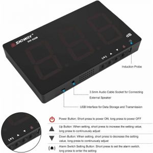 Ulisem - Sonomètre Professionnel avec Seuils d'Alarme Fixés Décibelmètre Numérique lcd Portable 30130 dB