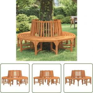 Banc de tour d'arbre rond Ø208 cm bois massif eucalyptus - Banc De Jardin - Banc Autour D'arbre - Mobilier De Jardin - Jardin - Terrasse - The Living