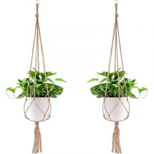 2 Paquets Suspension Plante Macram&eacute;, Pot Suspendu Plante, pour Suspendre Pot de Fleur Suspension Suspendue D&eacute;coration Balcon Maison, 4 Jambes en