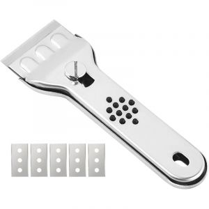 Grattoir pour Cuisson - Grattoir pour Plaque vitroc&eacute;ramique Multi-usages avec 5 Lames Rechange,Grattoir Multi-usages pour Cuisson Tables Cuisson en