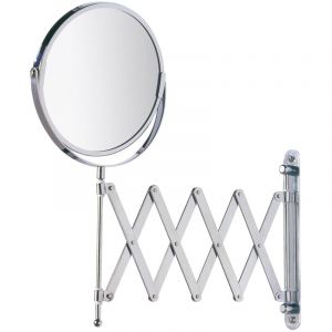 Miroir cosmétique Mural à Bras télescopique orientable Chromé