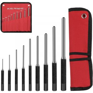 9 Pi&egrave;ces Chasse Goupille avec Sac de Rangement en Nylon, 1,5 MM-8 MM, Adapt&eacute; &agrave; R&eacute;paration de Montres, au Cuir, aux Bijoux, &agrave; L'artisanat