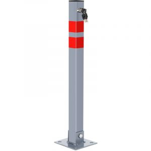 Poteau de Parking 1x Poteau de délimitation 65cm Barrière de parking Rabattable Bollard à bétonner Poteau de barrage