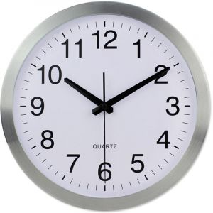 Largeight - Horloge murale radio-pilot&eacute;e en aluminium Silencieuse Pendule Murales pour Salon Cuisine Bureau Chambre - Aluminium, 25 cm