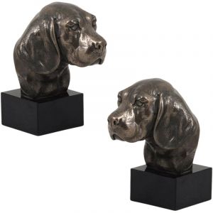 Beagle - statuette de chien, buste sur socle en pierre, sculpture, troph&eacute;e pour exposition canine par Art-Dog