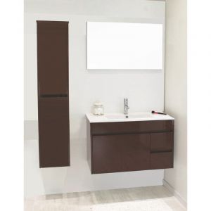 ONDEE ZEN - Colonne de Salle de Bain NINA - Colonne 30cm - Laqué Marron