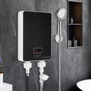 Chauffe eau Electrique, chauffe-eau Instantané avec Pommeau de Douche et Tubes, Mini chauffe-eau sans réservoir, 6000W Robinet Chauffe Eau Instantané