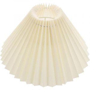 Abat-jour plissé, abat-jour en tissu, abat-jour suspendu, style suspension en papier, blanc, diamètre supérieur 80 mm, diamètre inférieur 230 mm