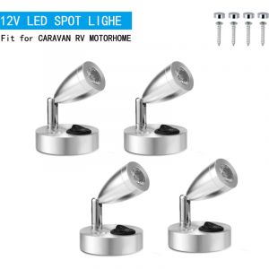 12V LED Spot Lampe de Lecture Interrupteur R&eacute;glable Lumi&egrave;re Chaude pour RV Van Bateau LED &Eacute;clairage Int&eacute;rieur (4 PCS) - RWLumi&egrave;re et &eacute;clairage /