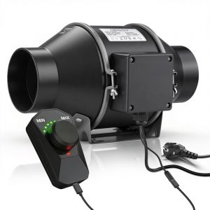 Ventilateur d&rsquo;extraction 100 mm 360 m&sup3;/h, EC-Moteur 35 W 3000 RPM, avec Variateur de Fr&eacute;quence, 35-53 dB Extracteur A&eacute;rateur de Gaine, Extracteur