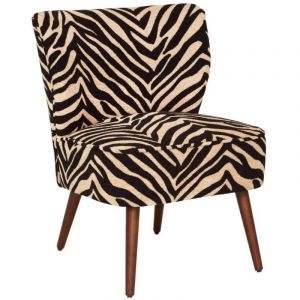 Fauteuil de salon imprim&eacute; z&egrave;bre - Longueur 68,5 x Profondeur 68,5 x Hauteur 80 cm