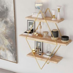 Pier Import - Etagère murale décorative - 3 niveaux, forme losange aviala