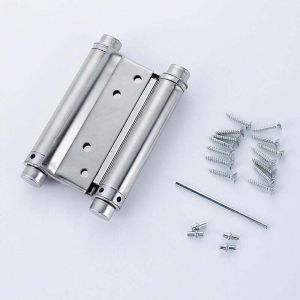 2x paire charni&egrave;re paumelle portes va-et-vient ressort double action acier inoxydable saloon western, 100 mm