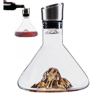Decanteur A&eacute;rateur &Agrave; Vin Avec Filtre, 1500 Ml Carafe &Agrave; Vin Rouge En Verre Transparent Avec Couvercle, Carafe &Agrave; Vin Rouge Avec A&eacute;rateur Int&eacute;gr&eacute;