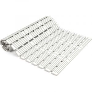 Tapis de salle de bain antid&eacute;rapant, long et pliable, pour salle de douche, anti-lutte/6048 cm, blanc gris tapis de sol &agrave; ventouse